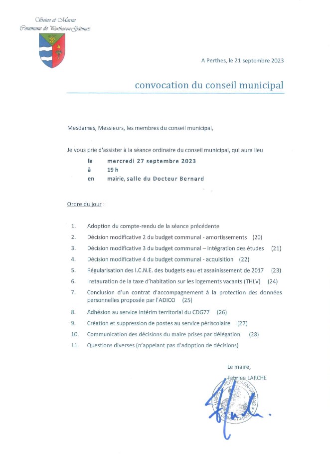 Conseil municipal @ Salle Docteur Bernard