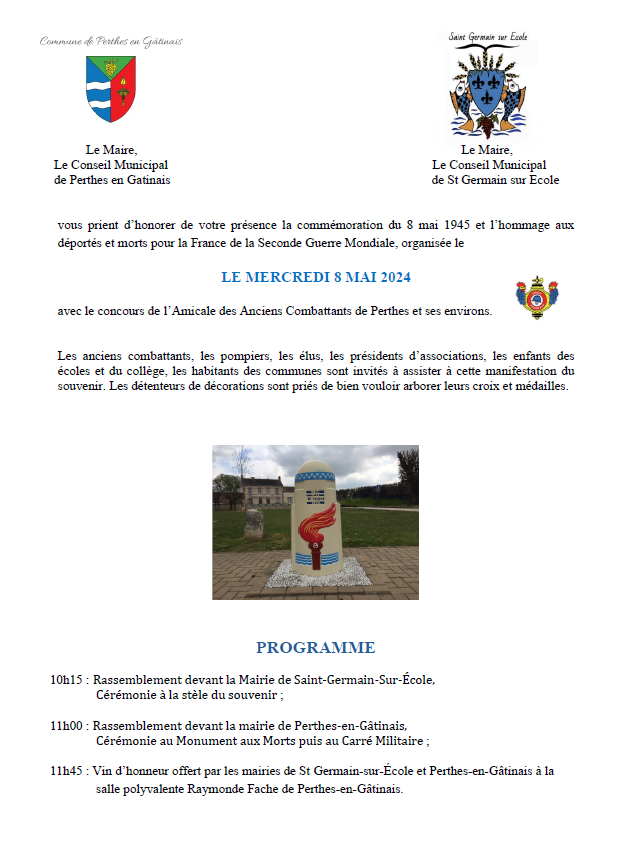 Cérémonie de commémoration du 8 mai 1945 @ Place de la Libération du 22 août 1944