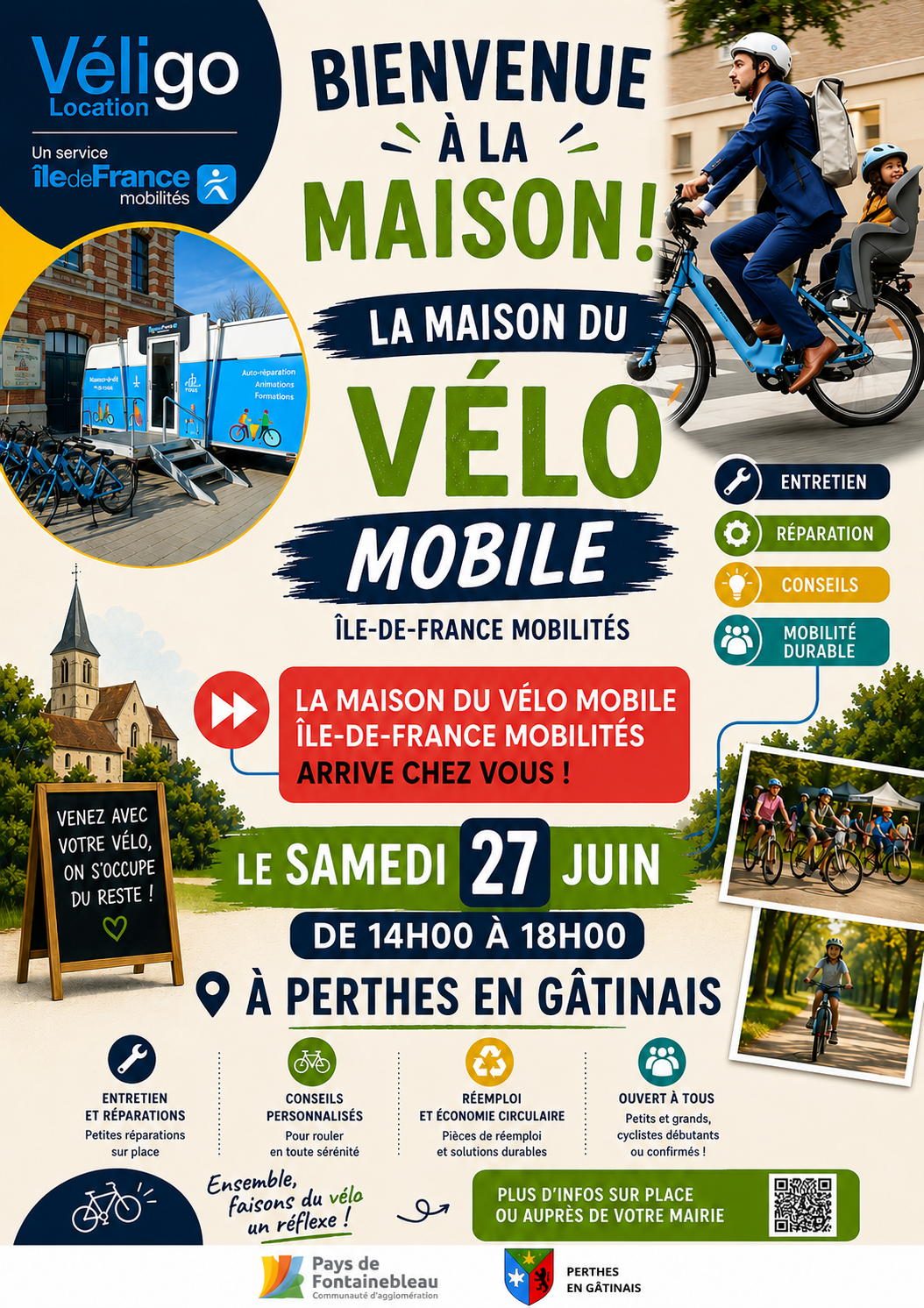 La maison du vélo mobile à Perthes-en-Gâtinais @ place de la mairie