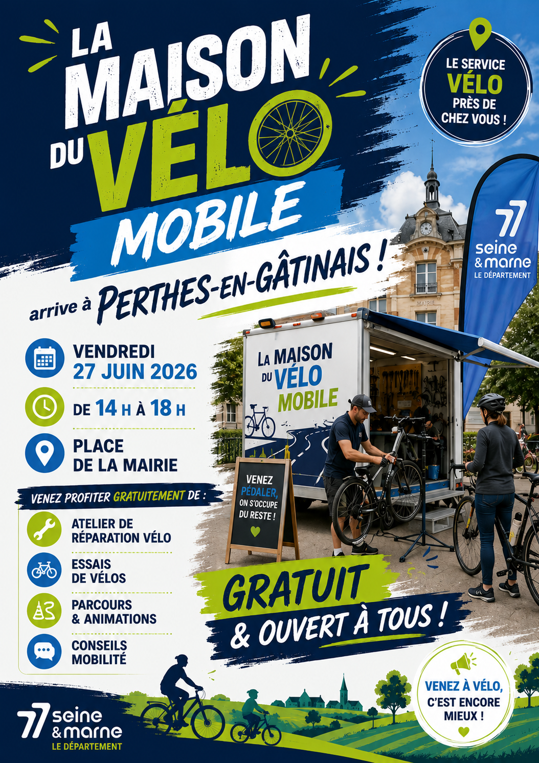 La maison du vélo mobile à Perthes-en-Gâtinais @ place de la mairie