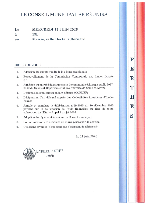 Conseil municipal @ mairie de Perthes